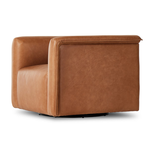 Wellborn Swivel Chair In Palermo Cognac