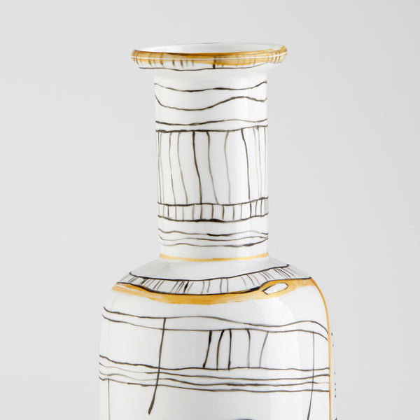 Lindus Vase | Black | White - Medium