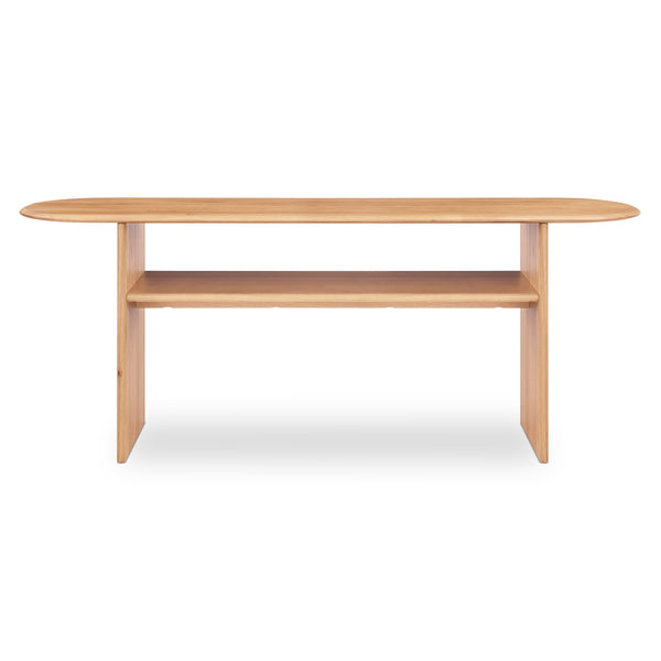 Ruby Console Table with Solid Oak and Open Shelf