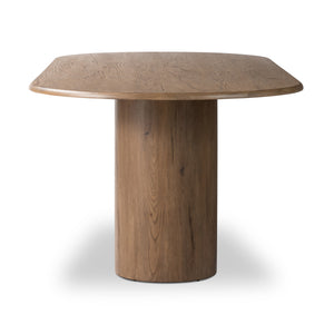 Olexey Oval Dining Table in Rubbed Light