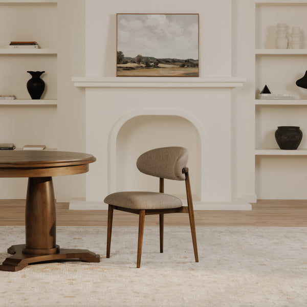 Ellie Dining Chair with Winged Backrest in Brown