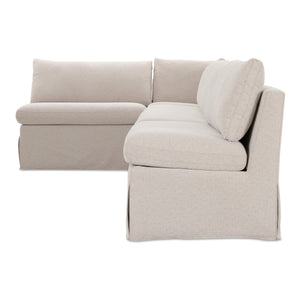 Moe's Fable Slipcover L-Shape Banquette 139.5" Beige