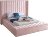 Joanne Full Bed In Pink Velvet