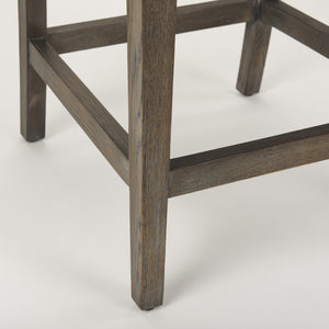 Kensington Cream Fabric Seat Brown Wood Frame Counter Stool