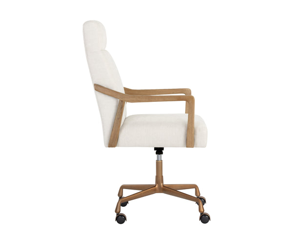 COLLIN OFFICE CHAIR - NATURAL - HEATHER IVORY TWEED