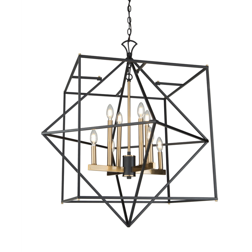 Roxton AC11208 Chandelier in Matte Black & Harvest Brass