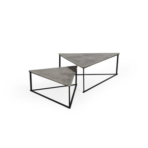 Burton Nesting Coffee Tables Set – Antique Nickel Finish