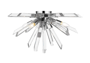 Burst 4 Light Flush Mount in Chrome Finish