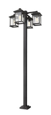 Portland 4 Light Outdoor Post Mounted Fixture in Black Finish