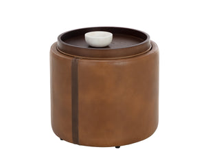 BORELLI STORAGE OTTOMAN - TOBACCO TAN / AUTUMN CHESTNUT