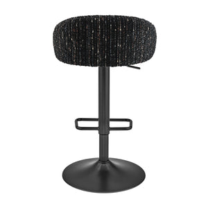 Jorrell KD Boucle Gaslift Swivel Bar Stool, Zenith Black