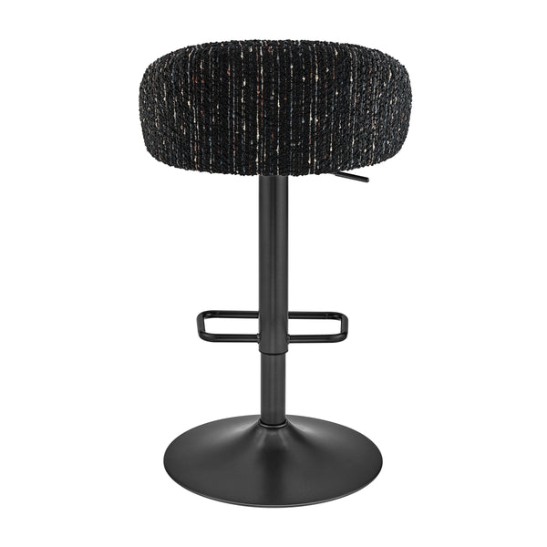 Jorrell KD Boucle Gaslift Swivel Bar Stool, Zenith Black