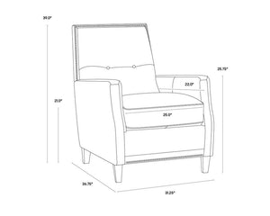 FLORENZI LOUNGE CHAIR - COGNAC LEATHER