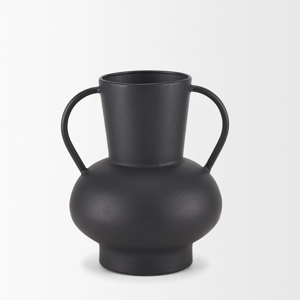 Tasya Small Matte Black Metal Vase