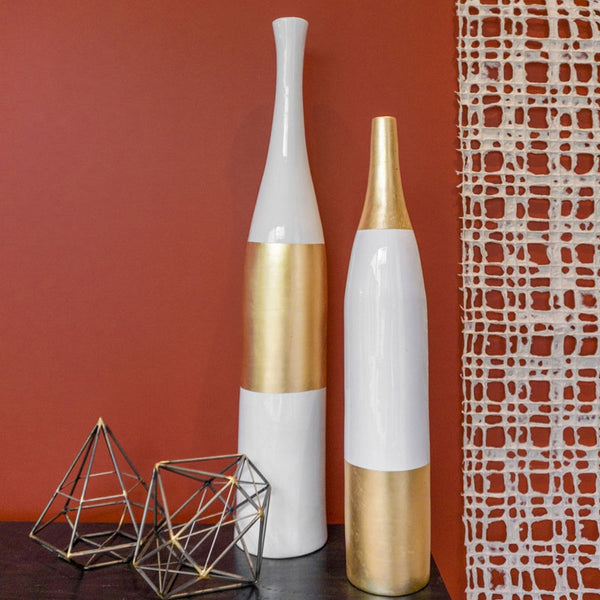 Gilded Cardboard Sculpture Vases