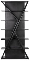 Vetra Teak and Veneer Bookcase in Hand-Rubbed Black