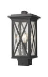 Brookside 1 Light Outdoor Post Mount Fixture in Black Finish