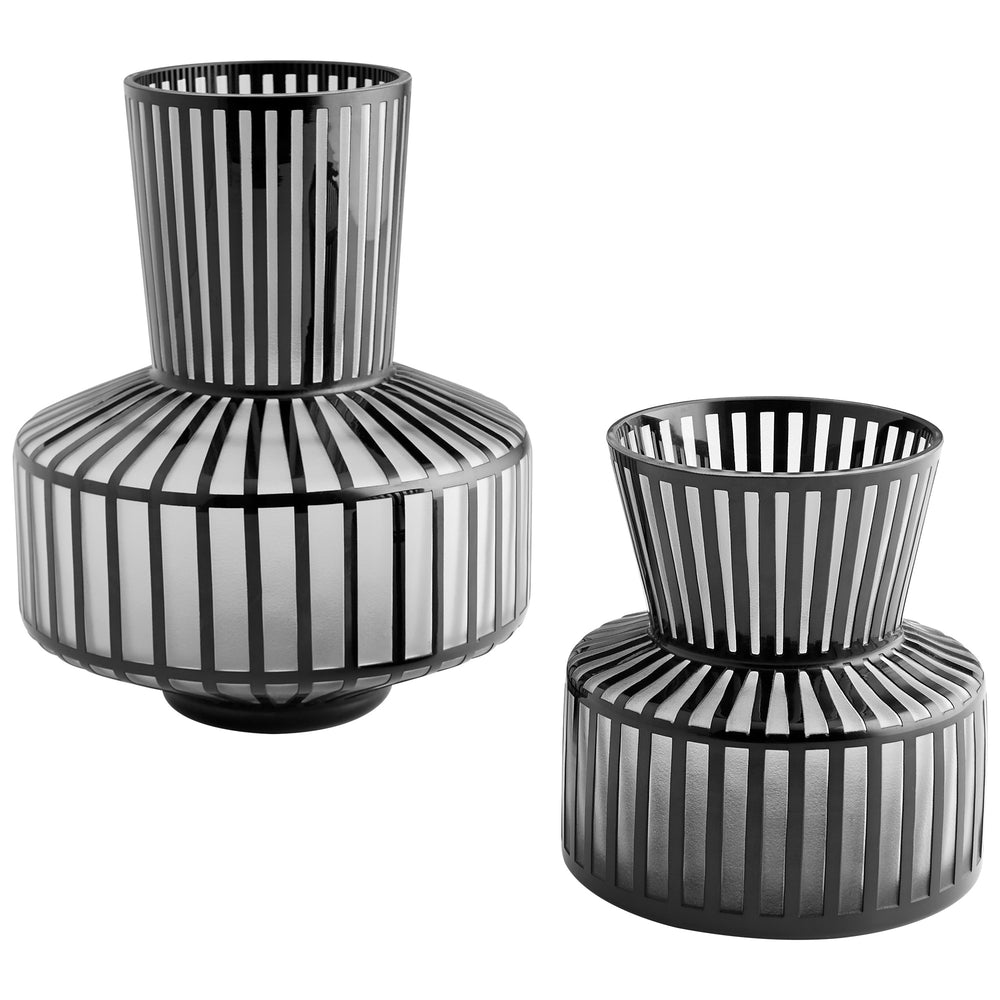Lined Up Vase in Black