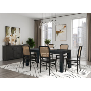 Bedford KD 75" Rect. Dining Table Square Legs, Brushed Black 