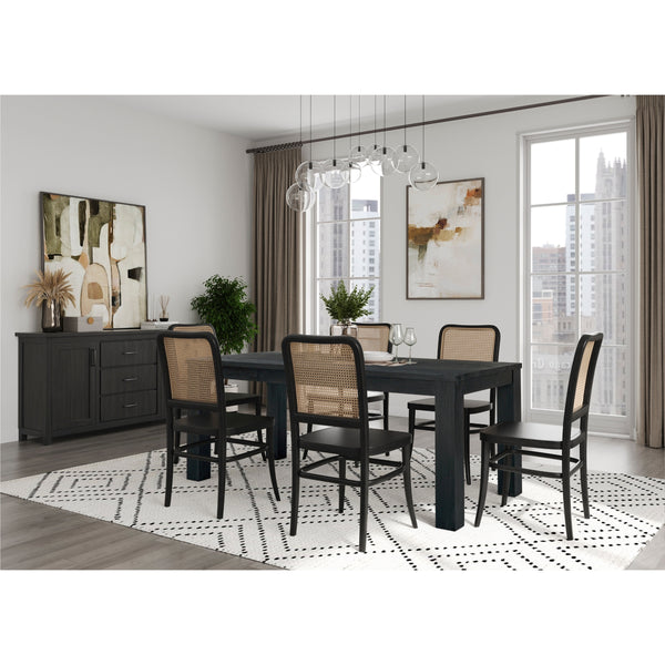 Bedford KD 75" Rect. Dining Table Square Legs, Brushed Black 