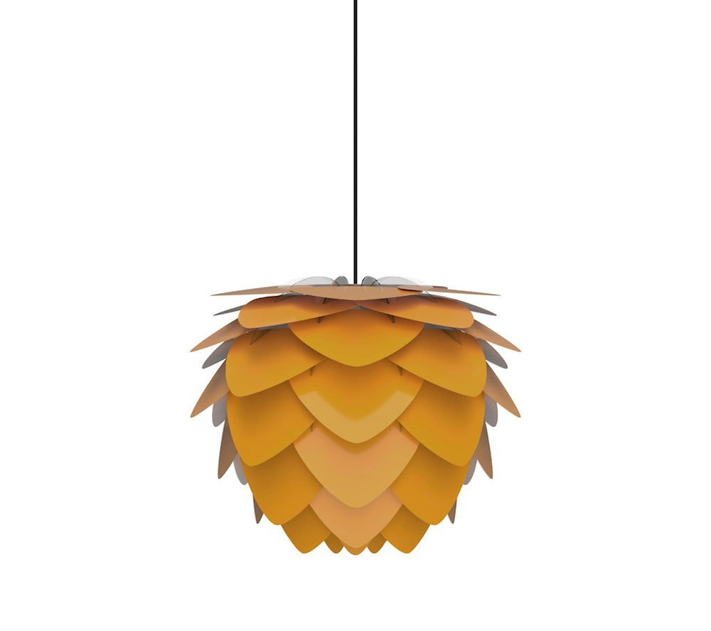 Aluvia Mini Plug-In Pendant in Saffron with Black Cord