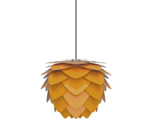 Aluvia Mini Plug-In Pendant in Saffron with Black Cord