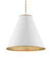 Pierrepont White Large Pendant In  White & Gold