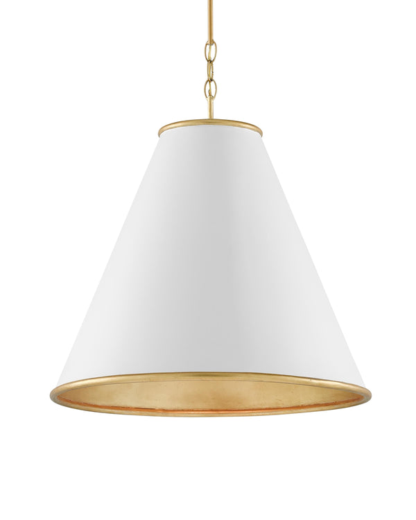 Pierrepont White Large Pendant In  White & Gold