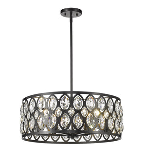 Dealey 6 Light Chandelier in Matte Black Finish