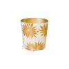 GOLD AND CREAM FLORAL WASTEBASKET