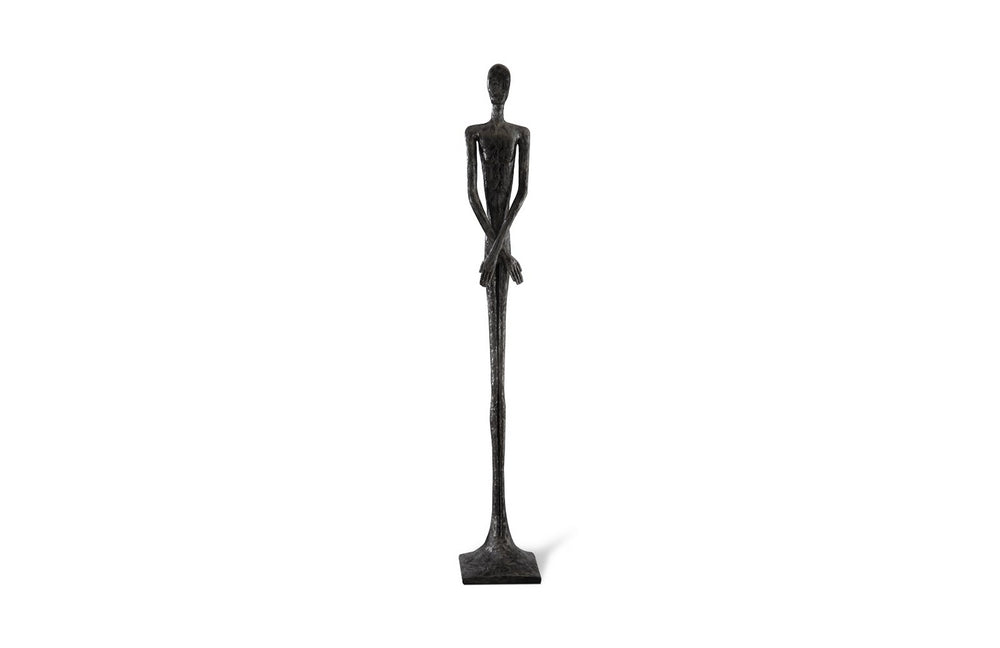 Skinny Male Sculpture, Liquid Silver
