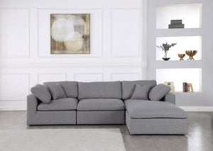 Carmen Cloud Modular Sectional In Grey Linen Fabric