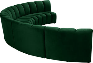 Lynda 5pc. Modular Sectional In Green Velvet