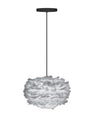 Eos Mini Hardwired Pendant in Grey with Black Cord