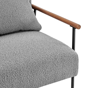 Quinton Fabric Accent Arm Chair In Boucle Gray