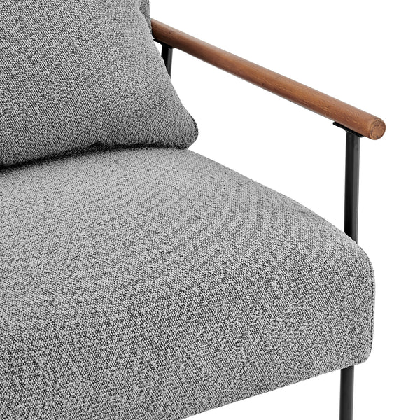 Quinton Fabric Accent Arm Chair In Boucle Gray
