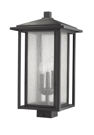 Aspen 3 Light Outdoor Post Mount Fixture in Black Finish
