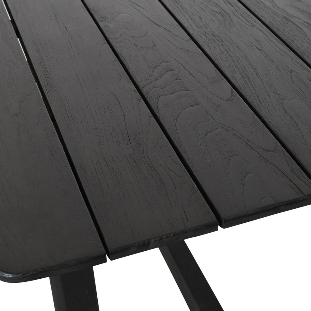 Dawn Outdoor Counter Table in Black, Teak Wood