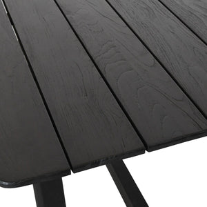 Dawn Outdoor Counter Table in Black, Teak Wood