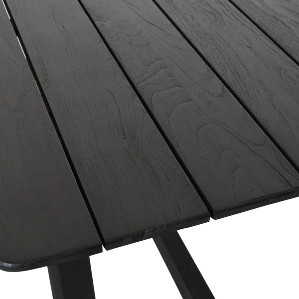 Dawn Outdoor Counter Table in Black, Teak Wood