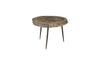 Crosscut Side Table Grey Stone Color, Forged Legs