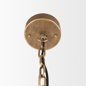 Rhone Gold Metal and Wood Beaded Chandelier