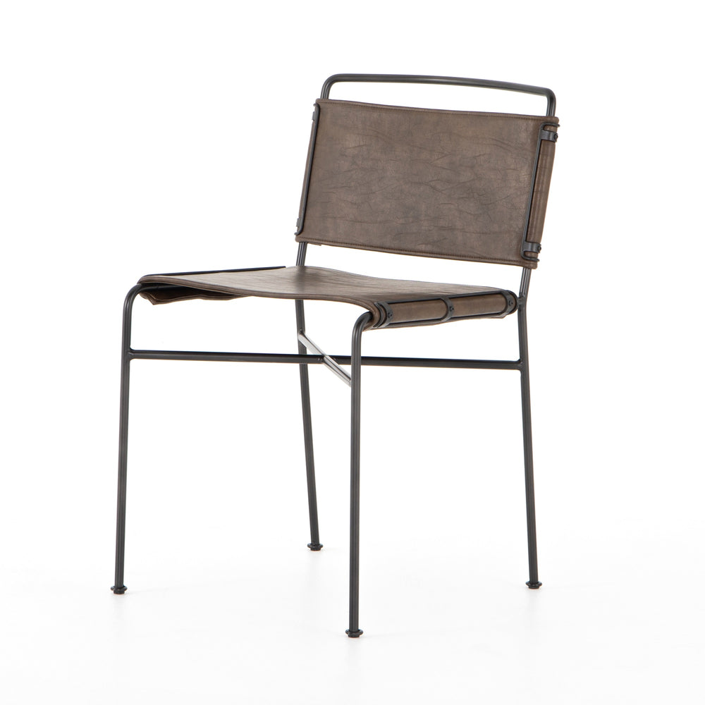 Wharton Dining Chair In Distressed Brown