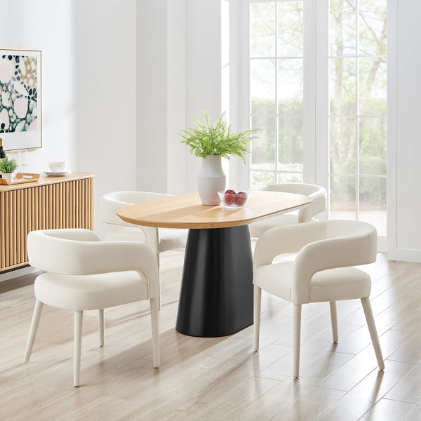 Lauryn Velvet Dining Side Chair, Dainty Cream