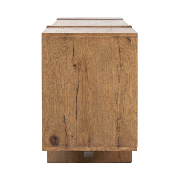 Fisher Media Console in Rustic Amber Oak