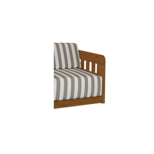 Adelaide Outdoor Sofa in Brown Stripe with Teak Frame