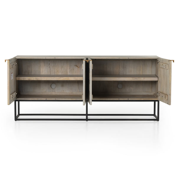Kelby Sideboard In Light Wash Carved Mango