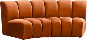Lynda 2pc. Modular Sectional In Cognac Velvet