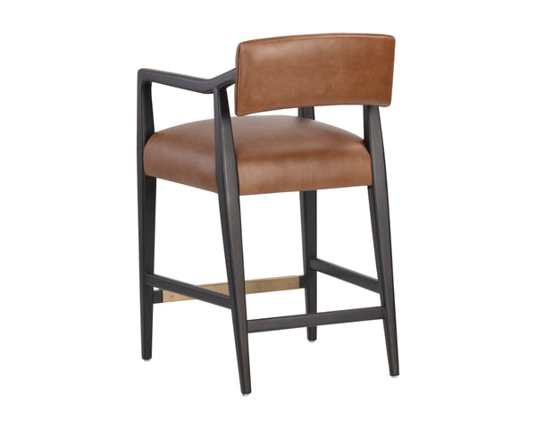 KEAGAN COUNTER STOOL - SHALIMAR TOBACCO LEATHER