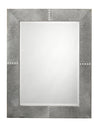 Cross Stitch Rectangle Hide Wall Mirror, Grey